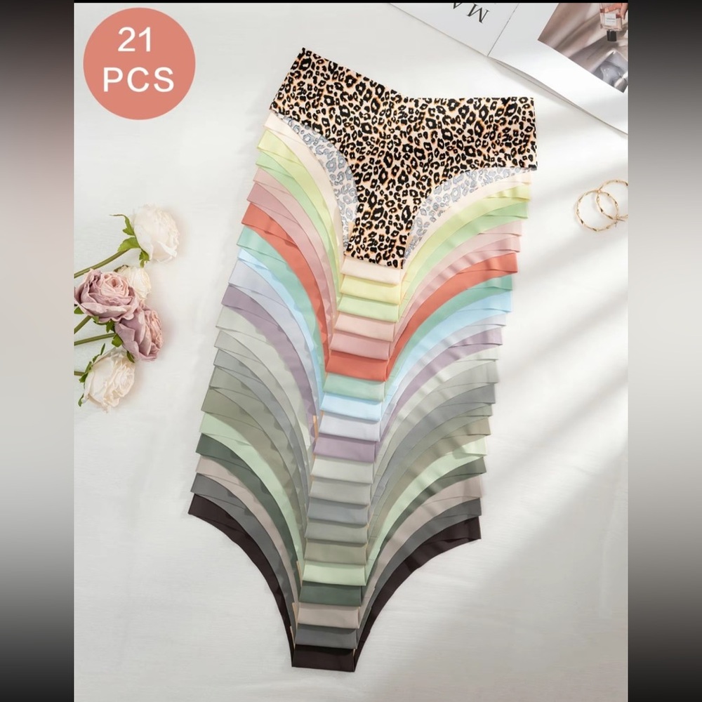 21 PCS Solid/Leopard Print Panty